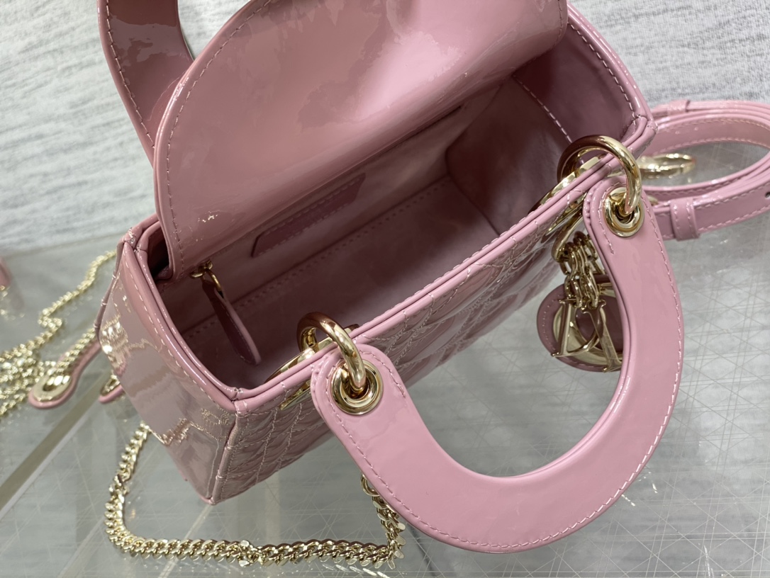 Mini Lady Dior Bag Lilac Patent Cannage Calfskin